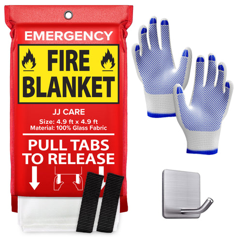 JJ CARE Fire Blanket + Gloves + Hook
